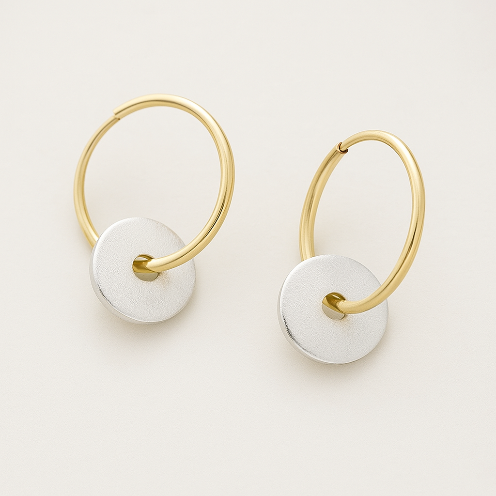 Estelle - Gold Plated Hoops and Silver Plated Earrings