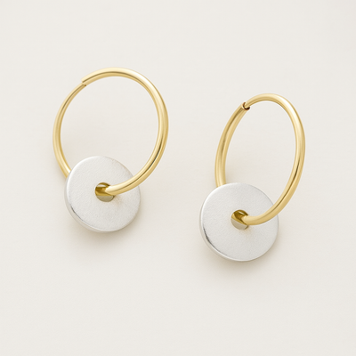 Estelle - Gold Plated Hoops and Silver Plated Earrings