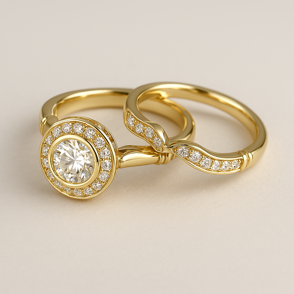 Vivienne – Antique-Inspired Gold Crystal Ring Collection