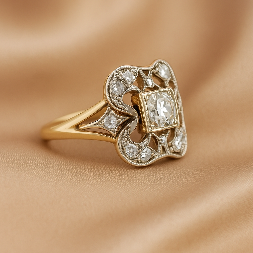 Vintage Gold Zirconia Ring