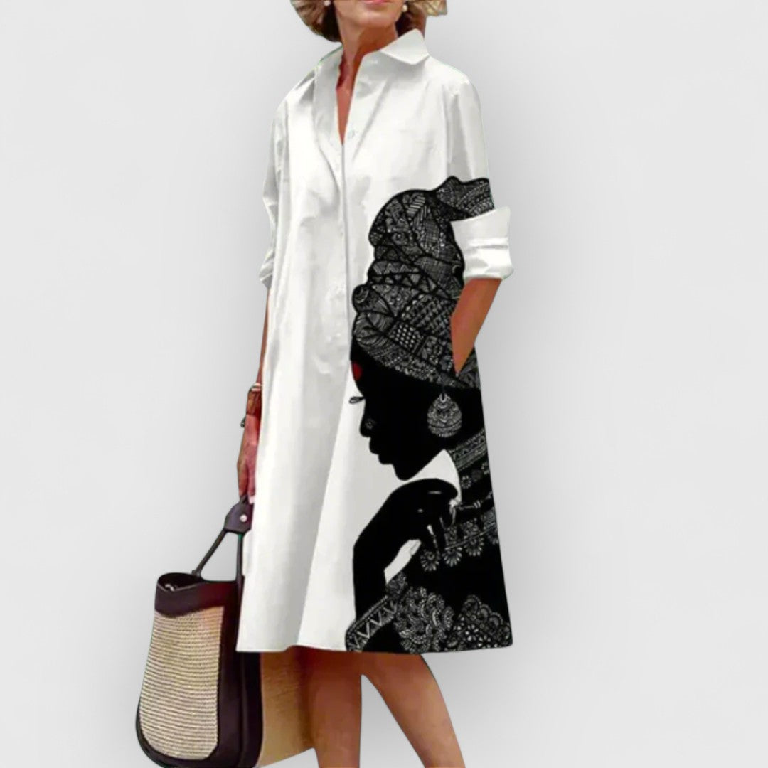 Stella – Chic Printed Midi Dress