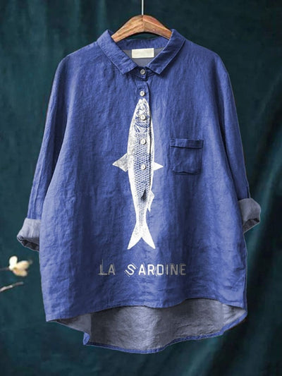 Margo – Sardine Fish Print Shirt