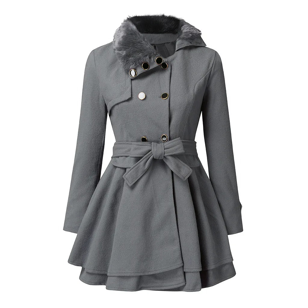Michelle | Chic trench coat with vegan fur