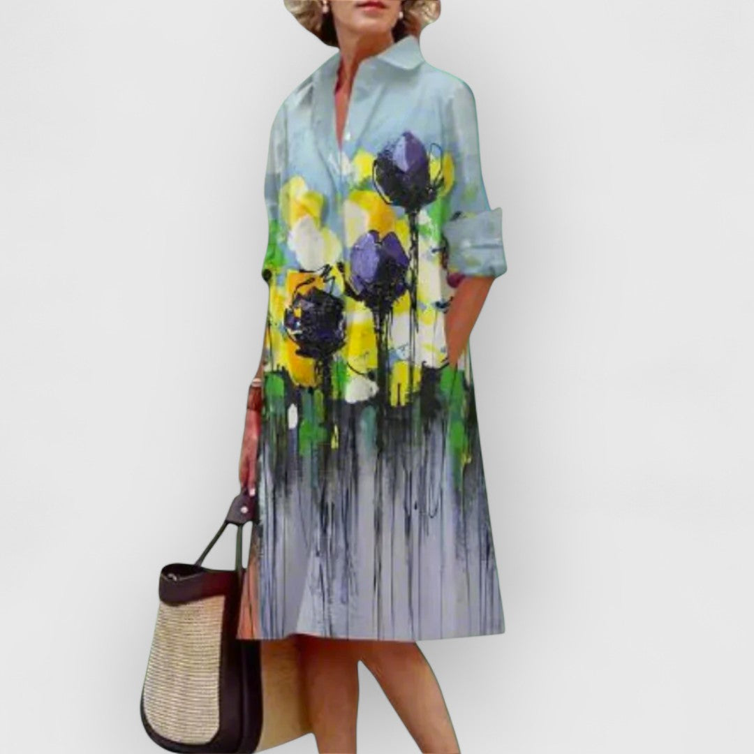 Aira – Elegant Floral Midi Dress