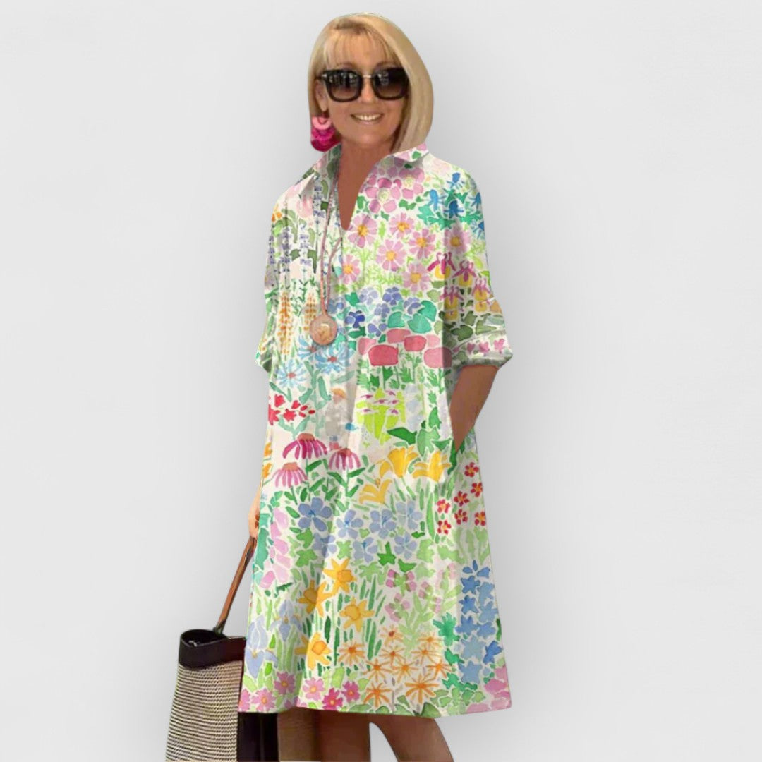 Esme – Soft Bloom Midi Dress