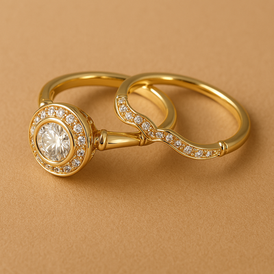 Vivienne – Antique-Inspired Gold Crystal Ring Collection