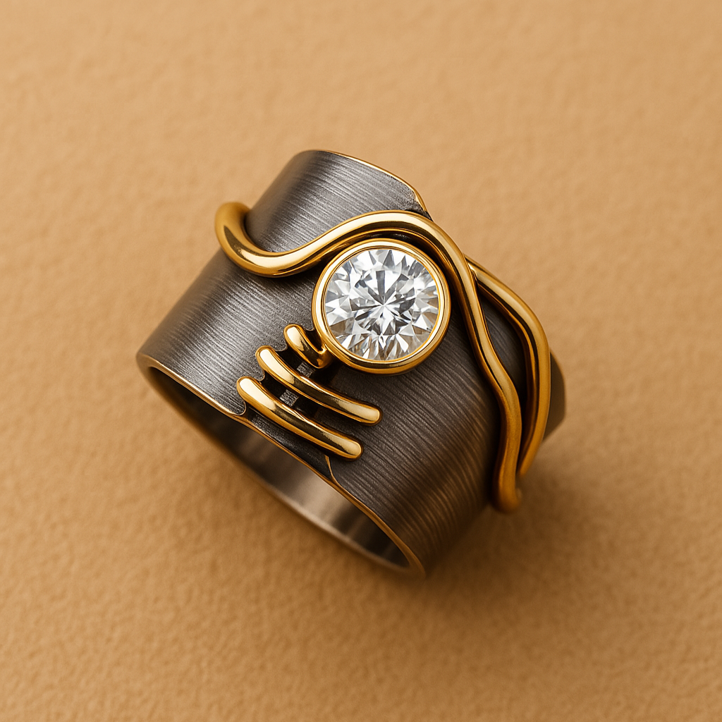 Vera – Oxidized Silver Sparkle Band