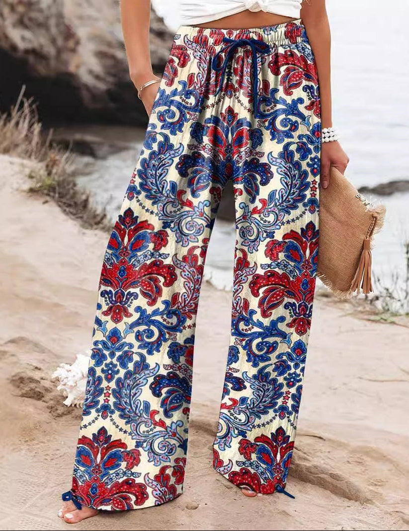 Women's Floral Art Printed Casual Pants