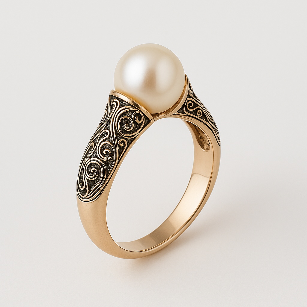 Kaia - Vintage Pearl Golden Ring