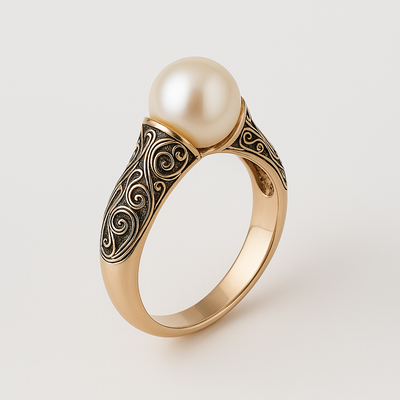 Kaia - Vintage Pearl Golden Ring