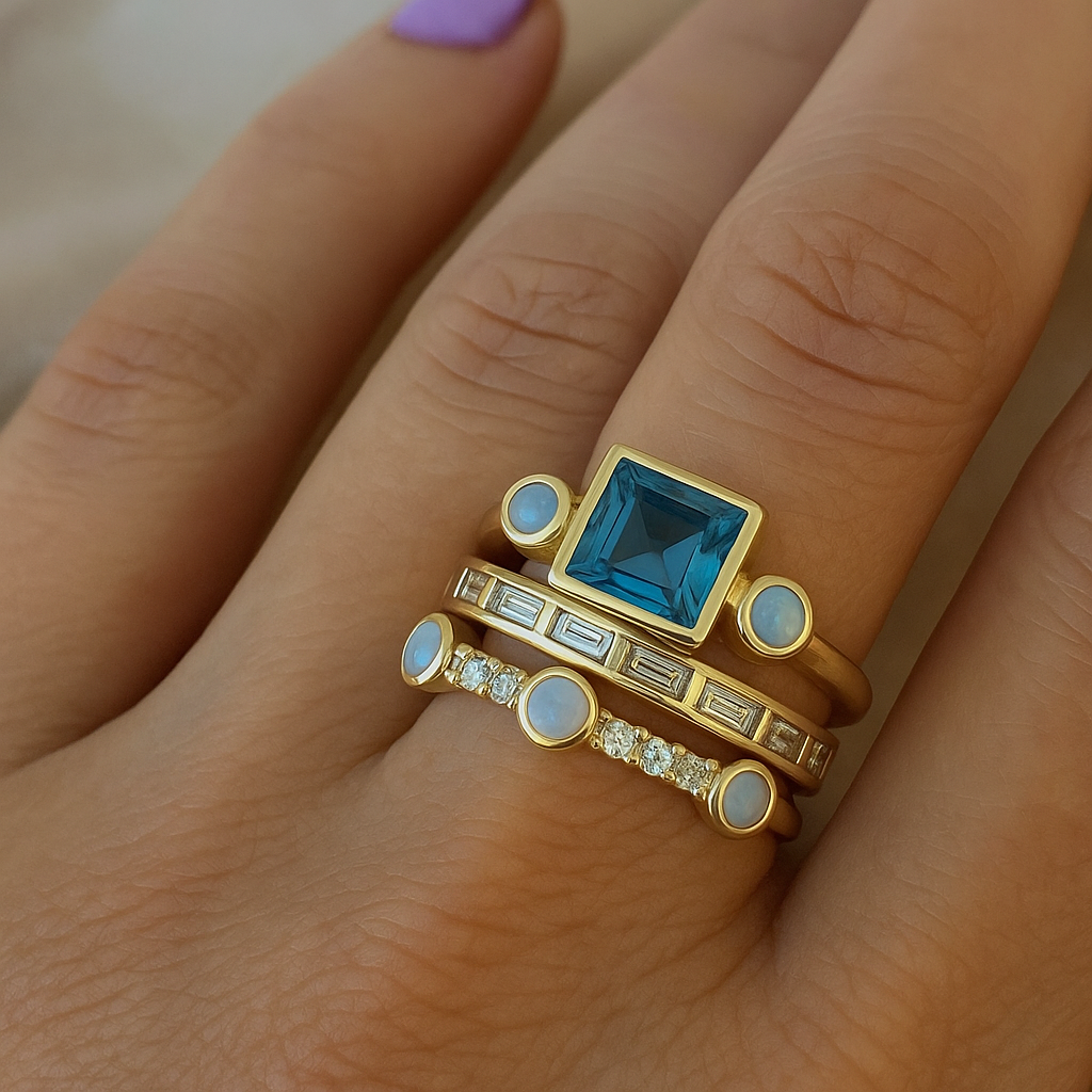 Vintage Blue Crystal Ring