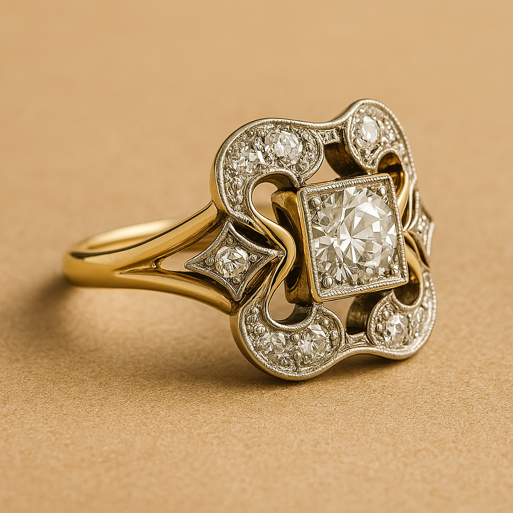 Zaria - Vintage Zirconia Gold Ring