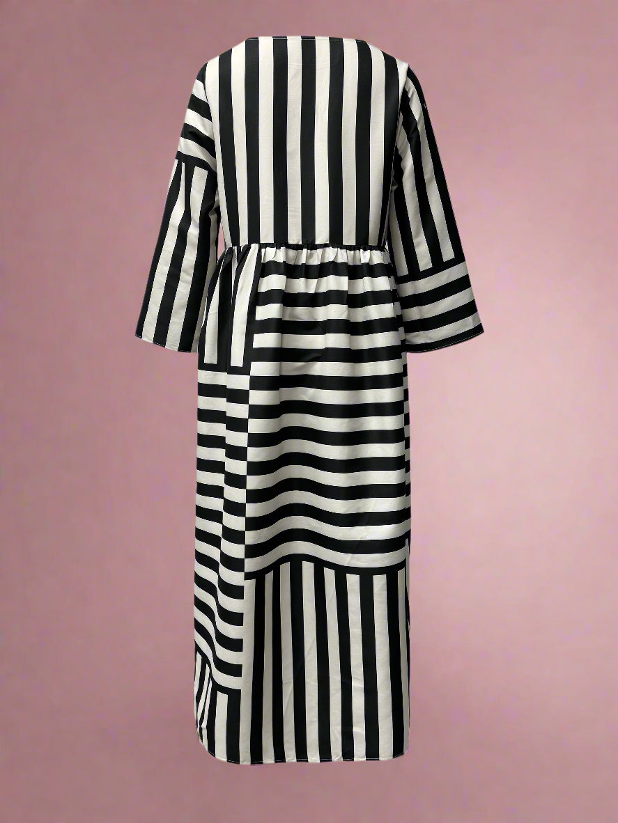 FASHION - Forward Striped Flowy Dress