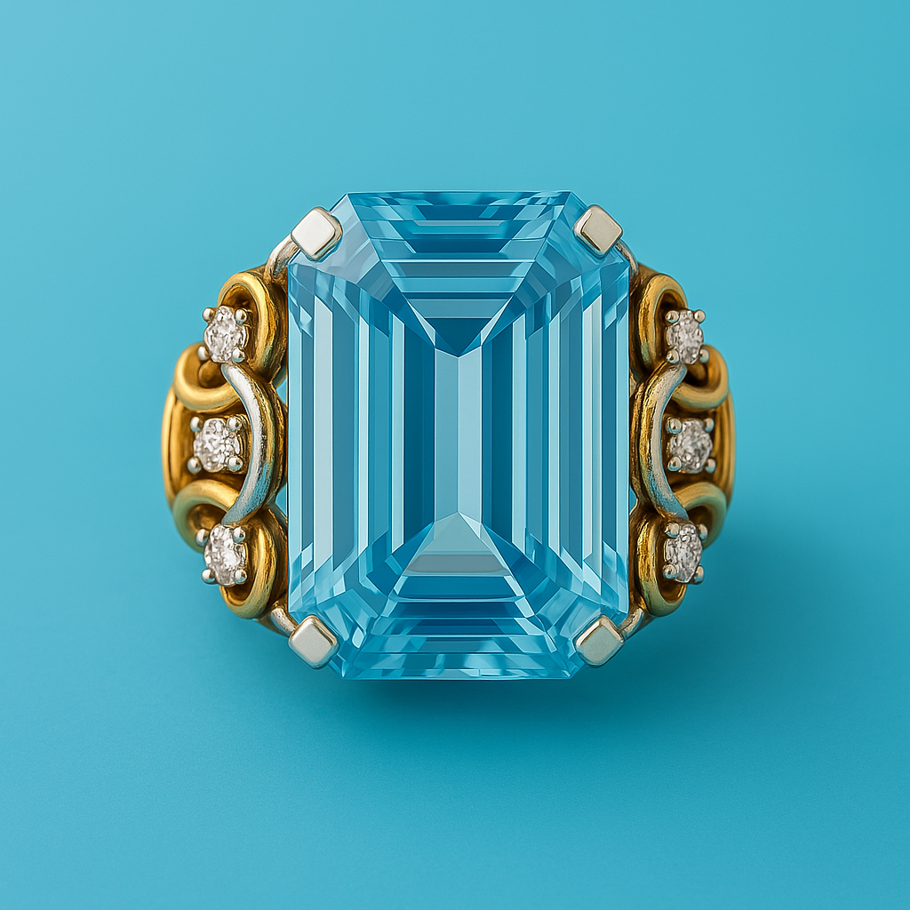 Liora – Stacked Gold Band with Midnight Zirconia