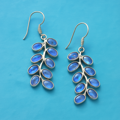 Aurora – Rainbow Moonstone Dangle Earrings