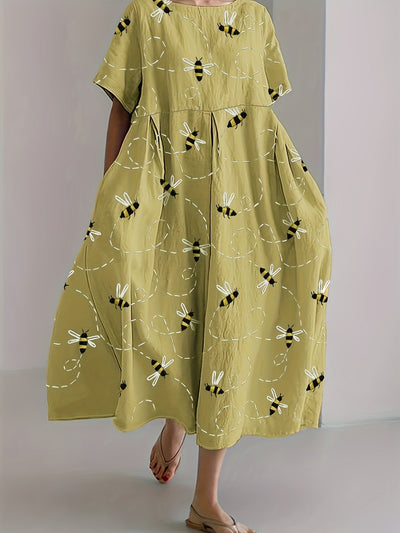SPRINGTIME - Bee Dance Flowy Midi Dress