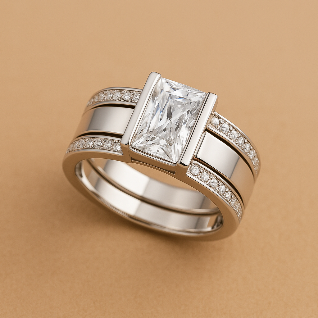 Liora – Sculpted Glow Ring with Glass Detail