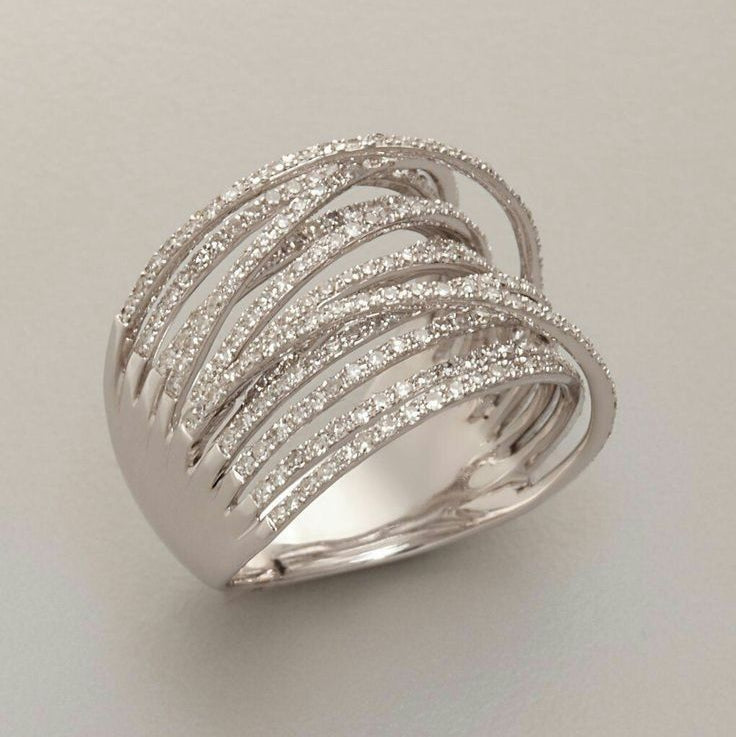 Rosa – Textured Silver Layers with Crystal Detail
