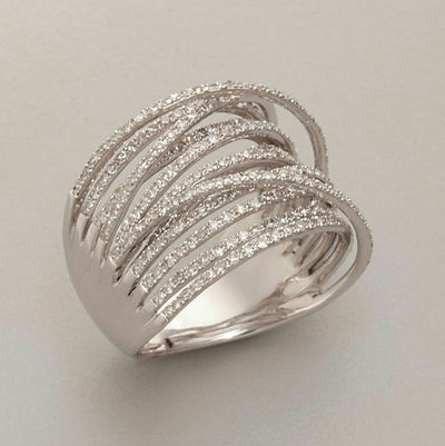 Rosa – Textured Silver Layers with Crystal Detail