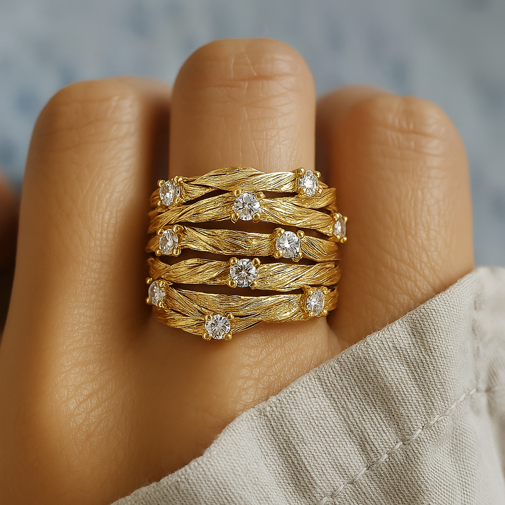 Vera – Antique Gold Sparkle Ring