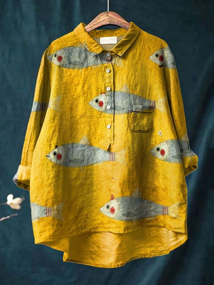 June – Vintage Fish Art Print Shirt