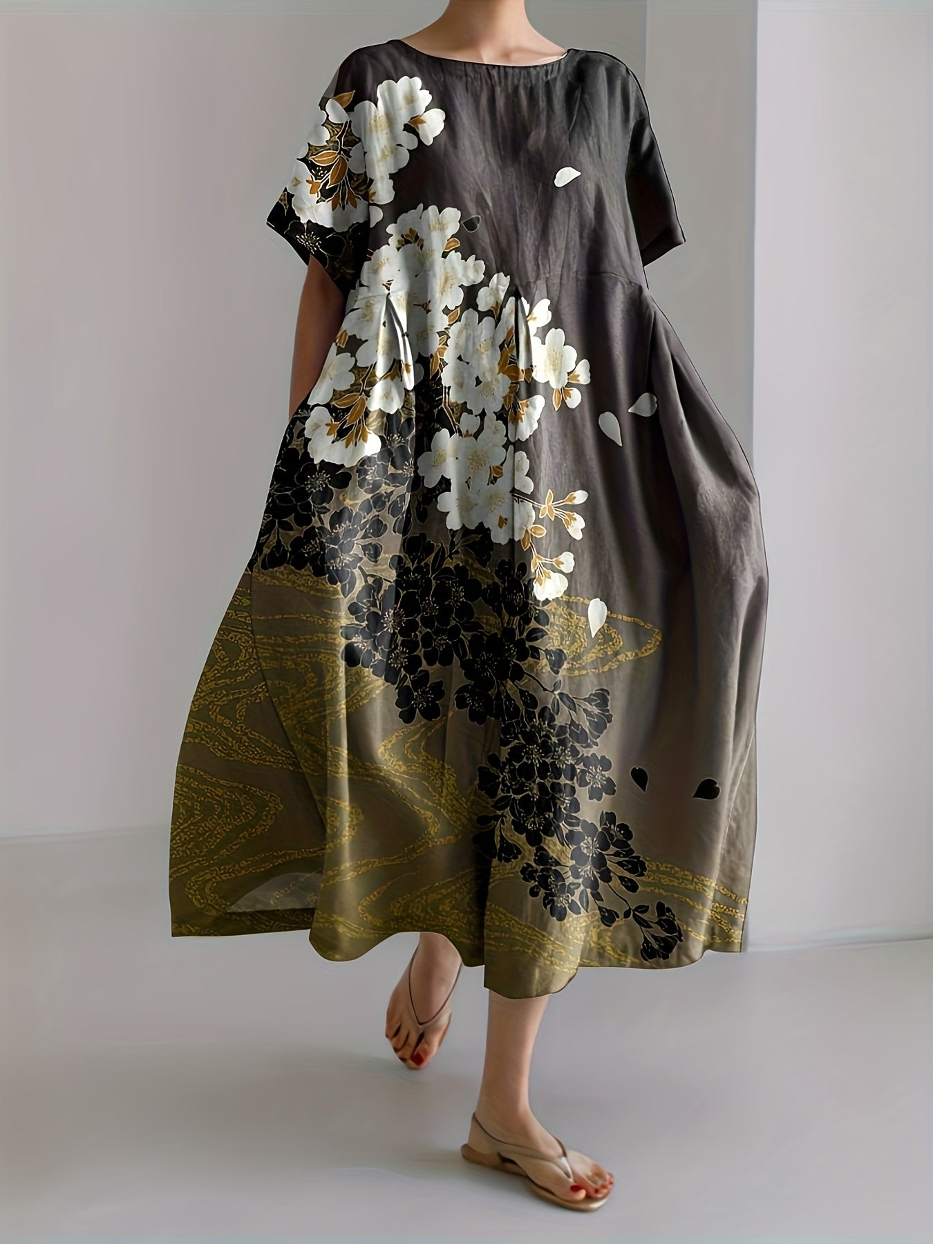 SOPHISTICATED - Sakura-Inspired Maxi Dres