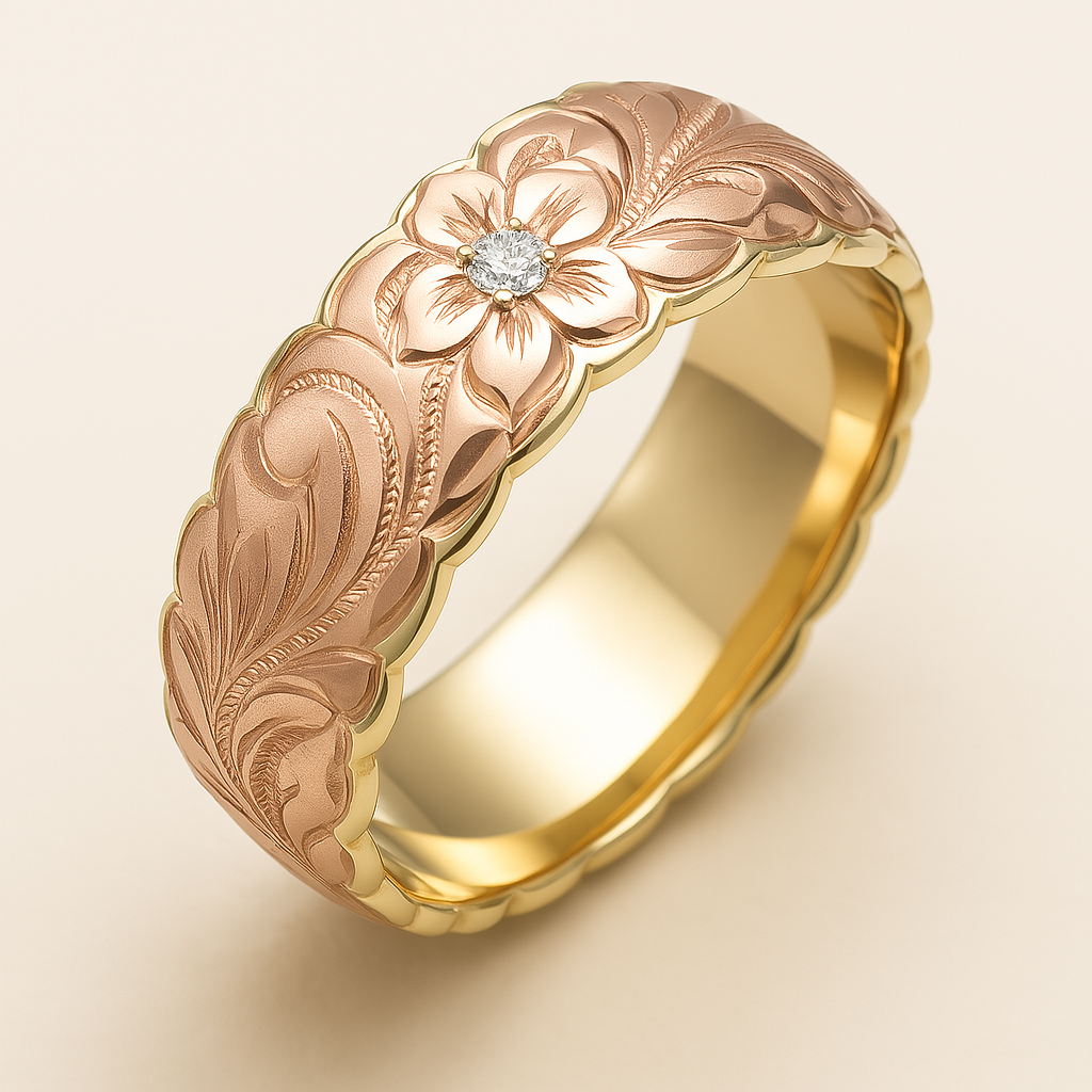 Celeste – Romantic Gold Rosebud Accent Ring