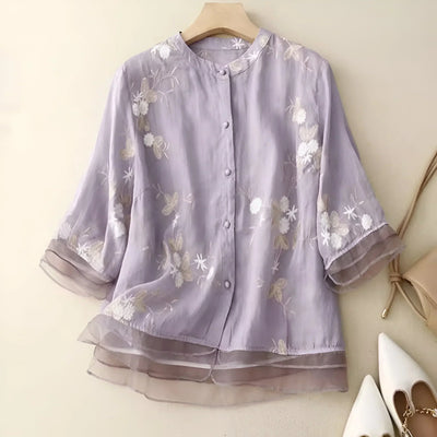 Magdalene | Embroidered Floral Blouse
