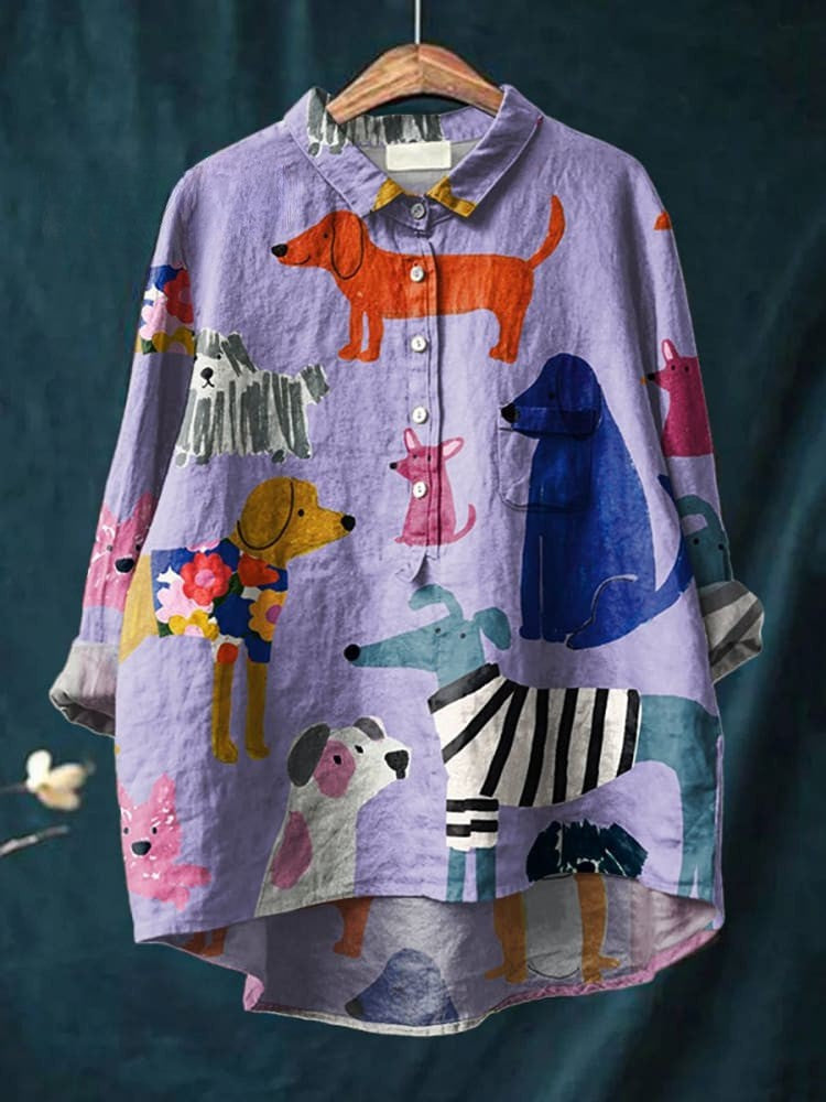 Olive – Dog Art Print Shirt