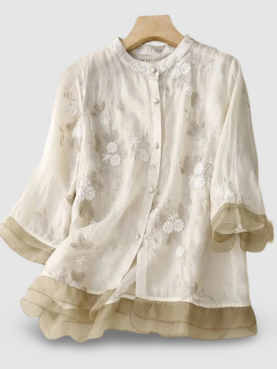 Ava – Retro Embroidered Blouse