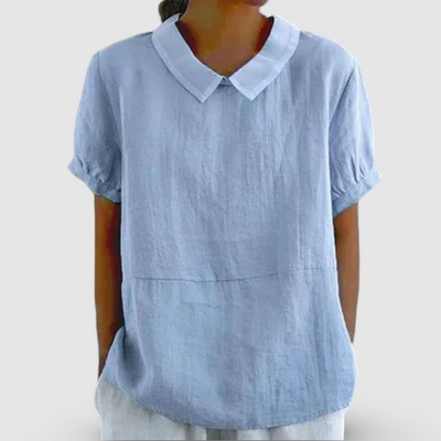 Claire – Short-Sleeve Round Neck Blouse