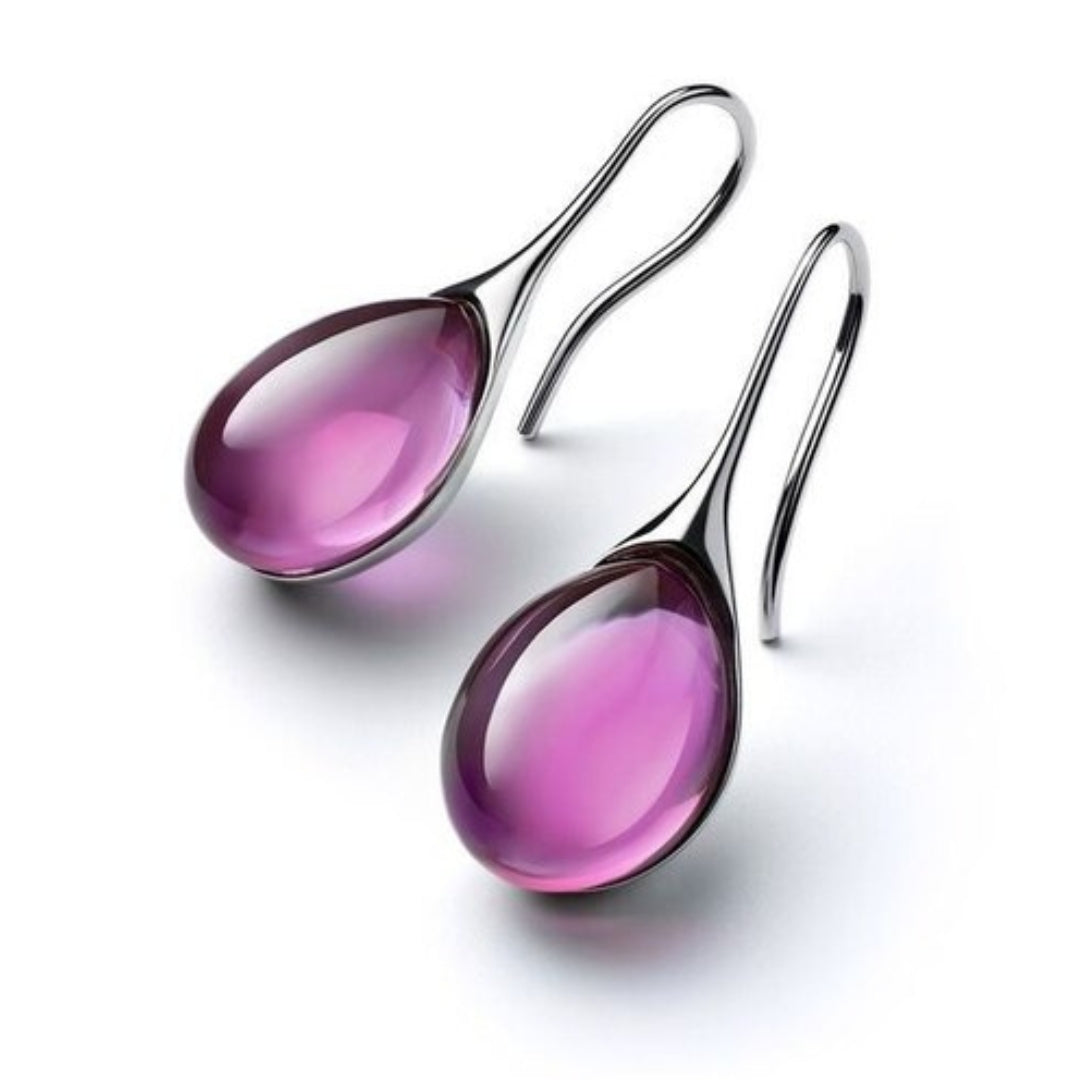 Crystal Drop Earrings in Gold and Silver~