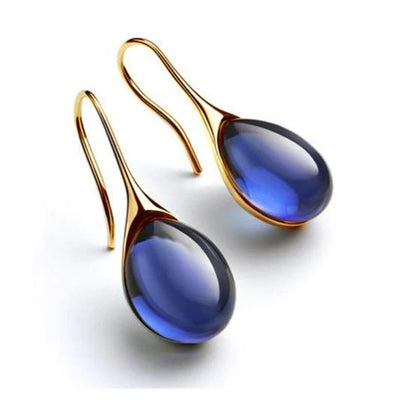 Crystal Drop Earrings in Gold and Silver~
