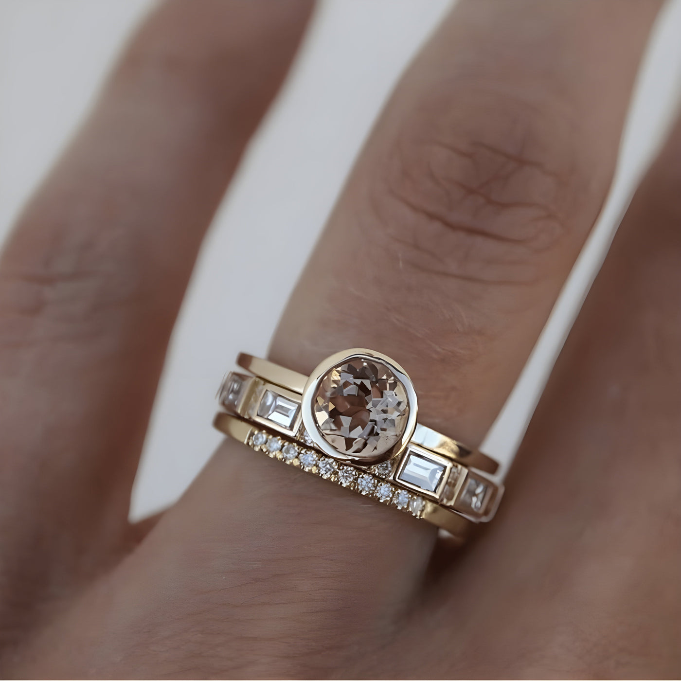 Crystal Ring in Vintage Gold~