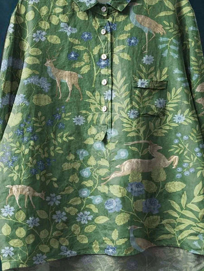 Celeste – Vintage Floral Animal Shirt