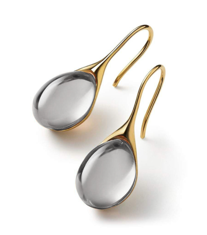 Crystal Drop Earrings in Gold and Silver~