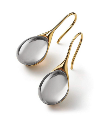 Crystal Drop Earrings in Gold and Silver~