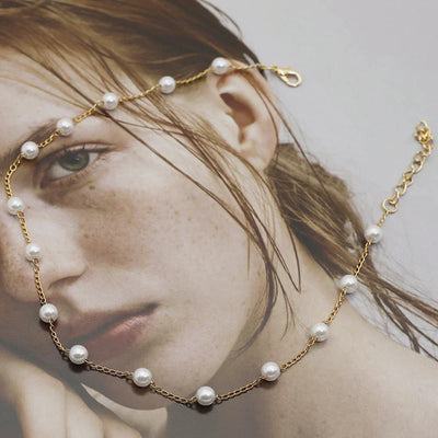 Lea – Gold Pearl Strand Necklace