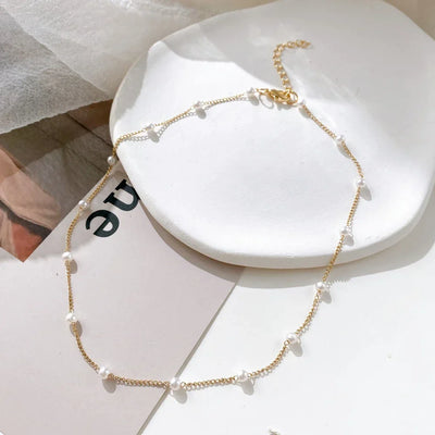 Lea – Gold Pearl Strand Necklace