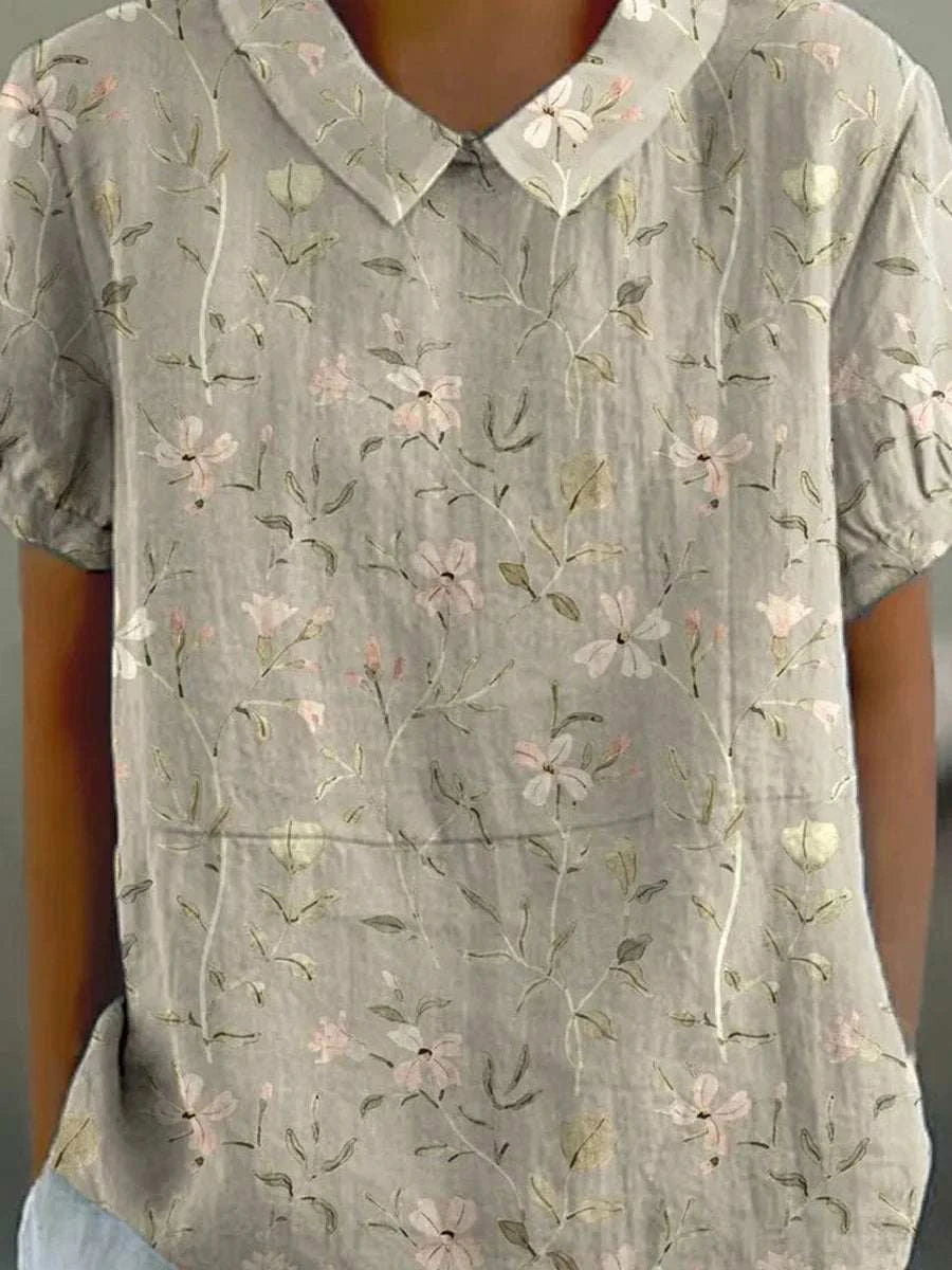 Margot - Vintage Shirt With Floral Pattern