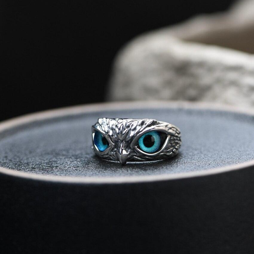 Liora – Opalescent Owl Charm Ring
