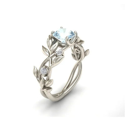 Olive Leaves Zirconia Ring~