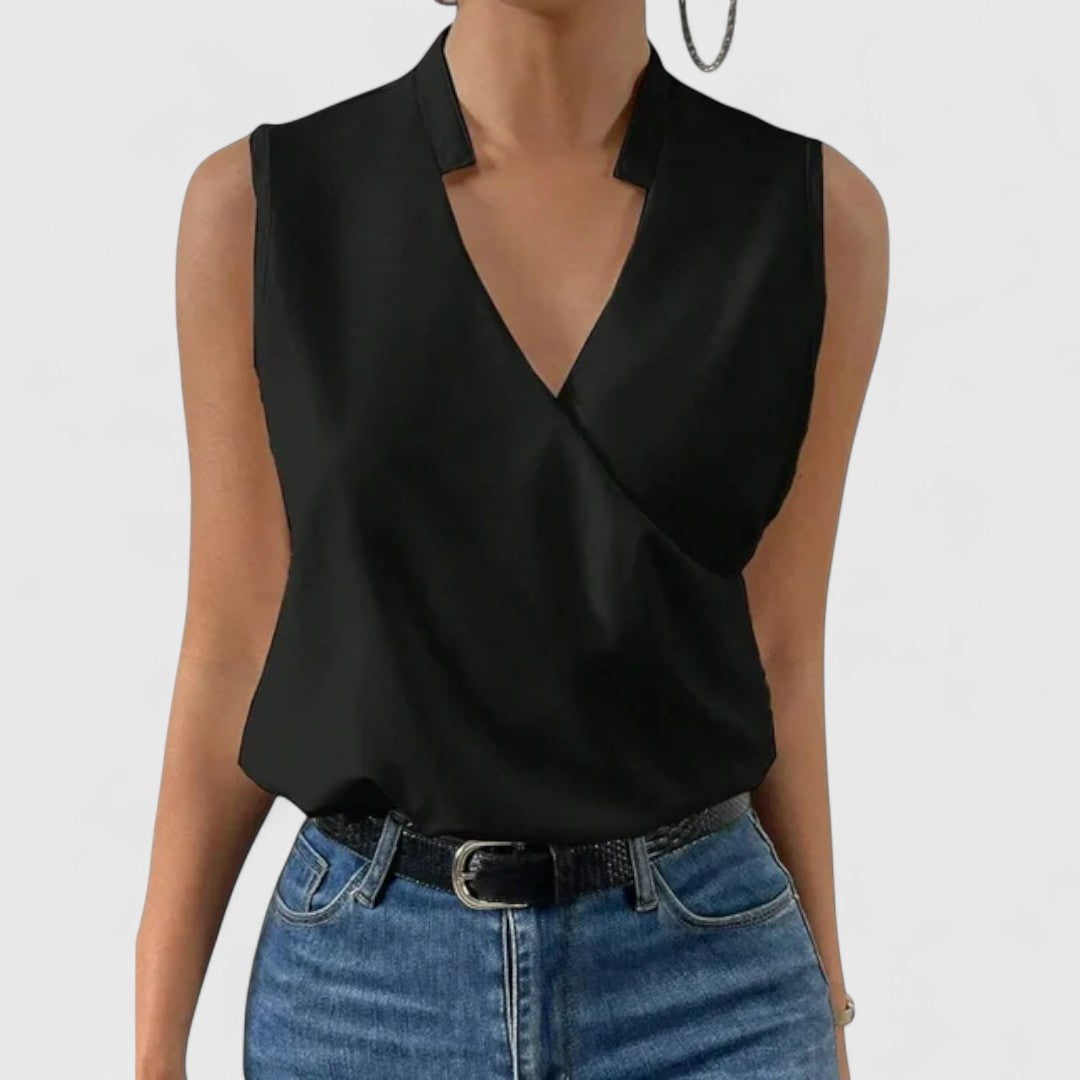 Bibiana - Ruched-Neckline Tunic Shirt