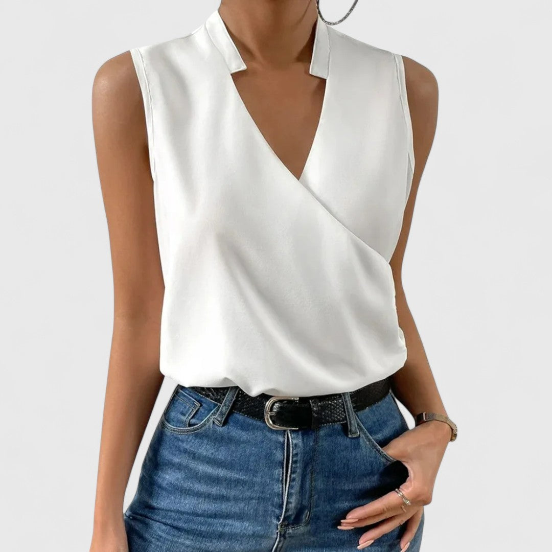 Bibiana - Ruched-Neckline Tunic Shirt