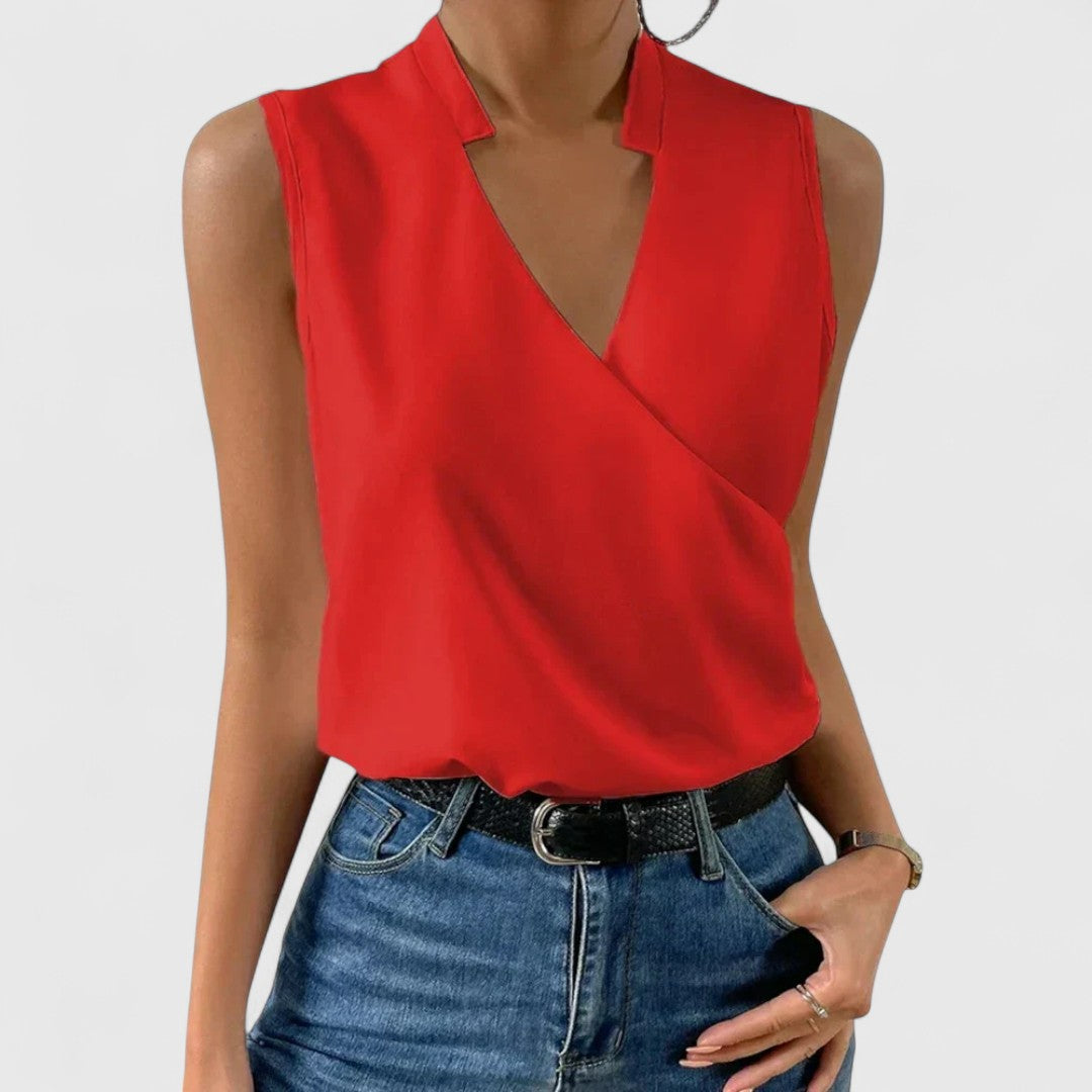 Bibiana - Ruched-Neckline Tunic Shirt