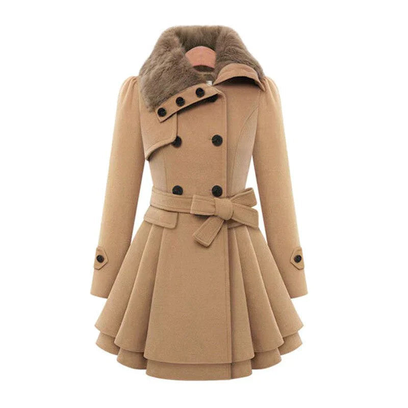 Michelle | Chic trench coat with vegan fur