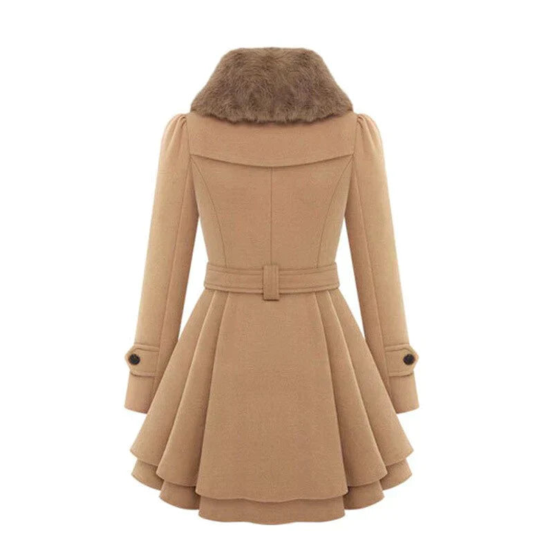 Michelle | Chic trench coat with vegan fur