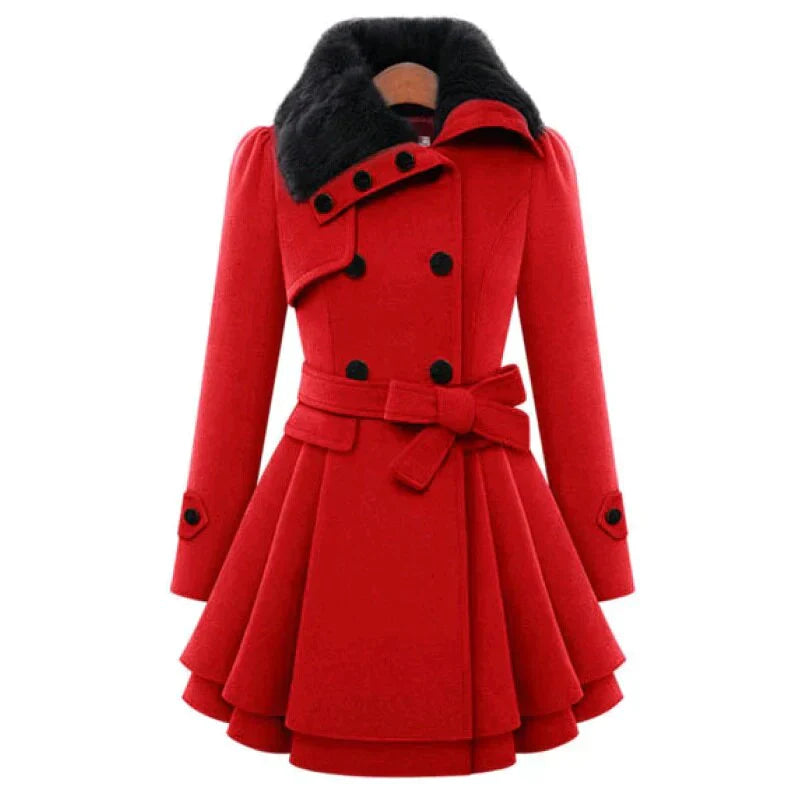 Michelle | Chic trench coat with vegan fur