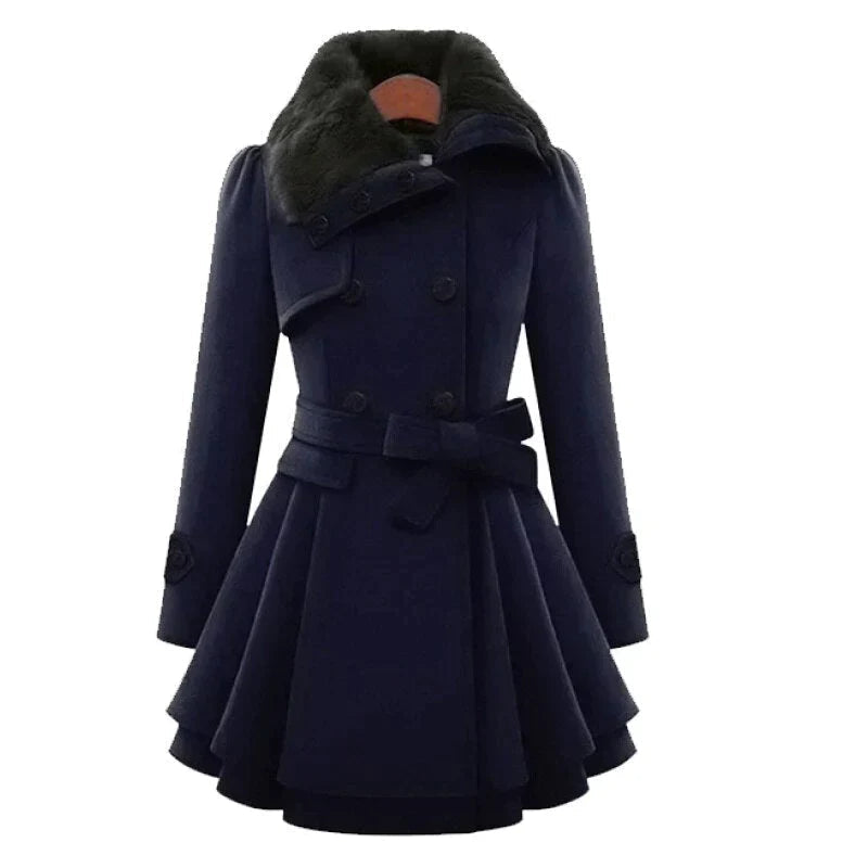Michelle | Chic trench coat with vegan fur