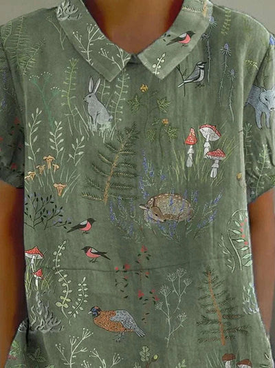 Nicole – Forest Animal Print Shirt